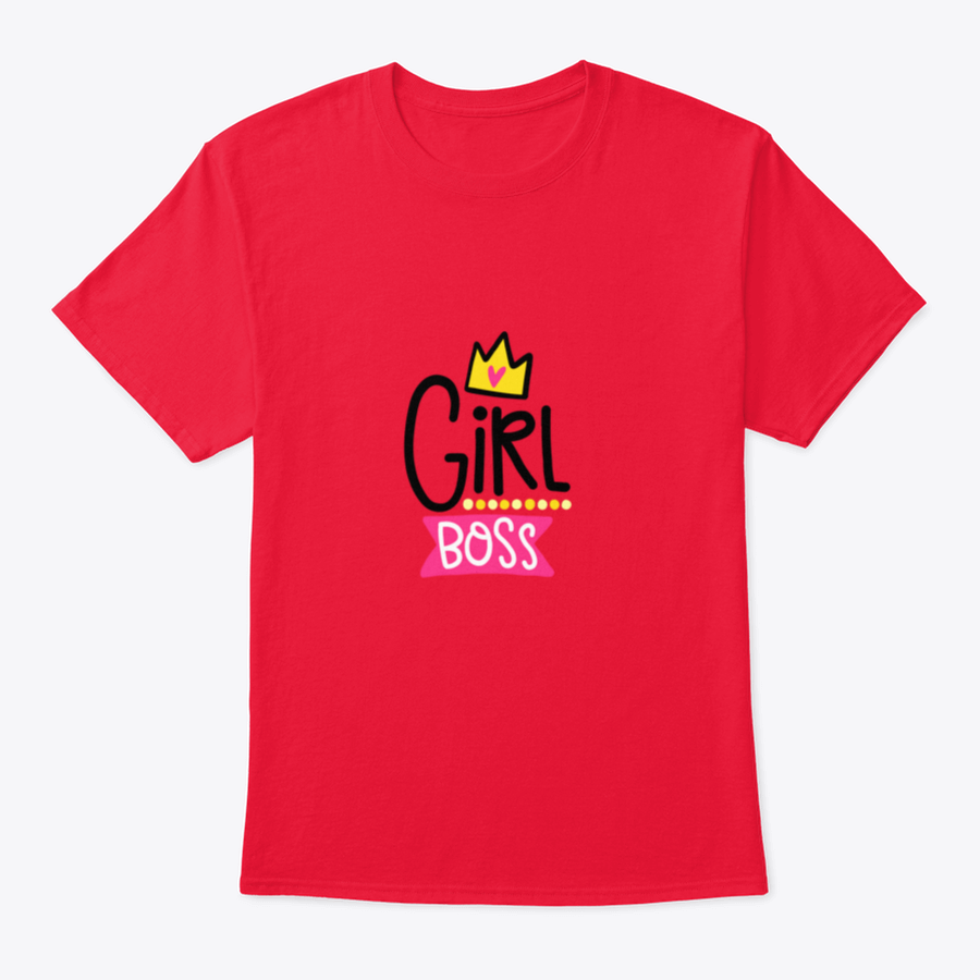 A stylish Girl Boss T-Shirt featuring a crown and typography design, made from soft cotton fabric.