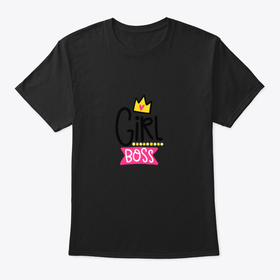 A stylish Girl Boss T-Shirt featuring a crown and typography design, made from soft cotton fabric.