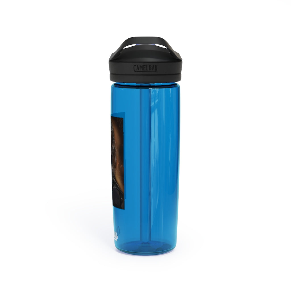 Girl CamelBak Eddy® Water Bottle in vibrant colors, showcasing its durable design and easy-carry handle.