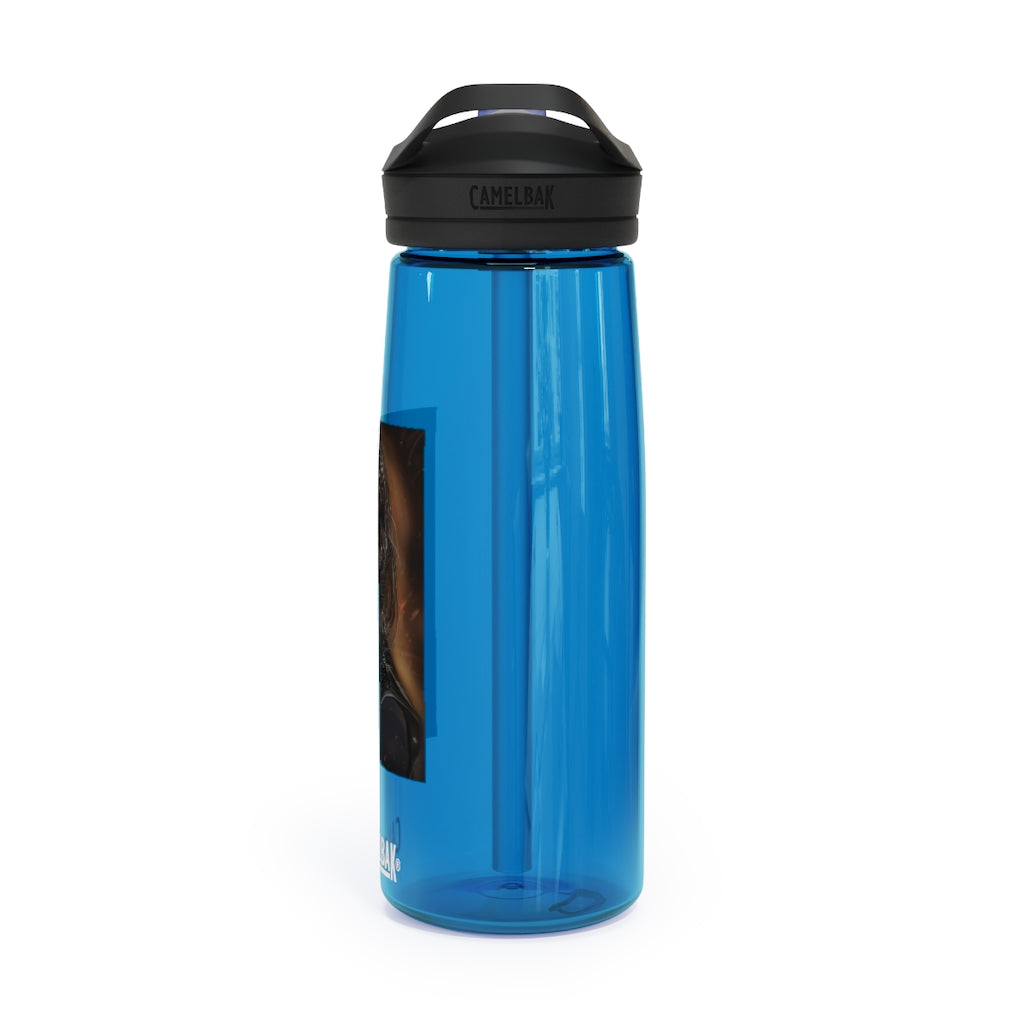 Girl CamelBak Eddy® Water Bottle in vibrant colors, showcasing its durable design and easy-carry handle.