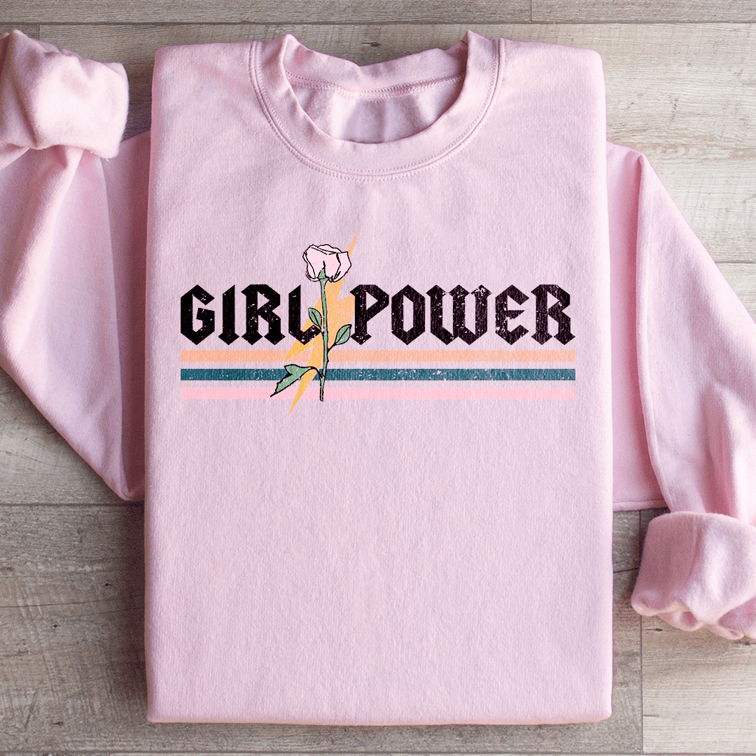 Girl Power Rose hoodie featuring a unique artistic design, made from soft cotton/poly fleece blend, perfect for comfort and style.