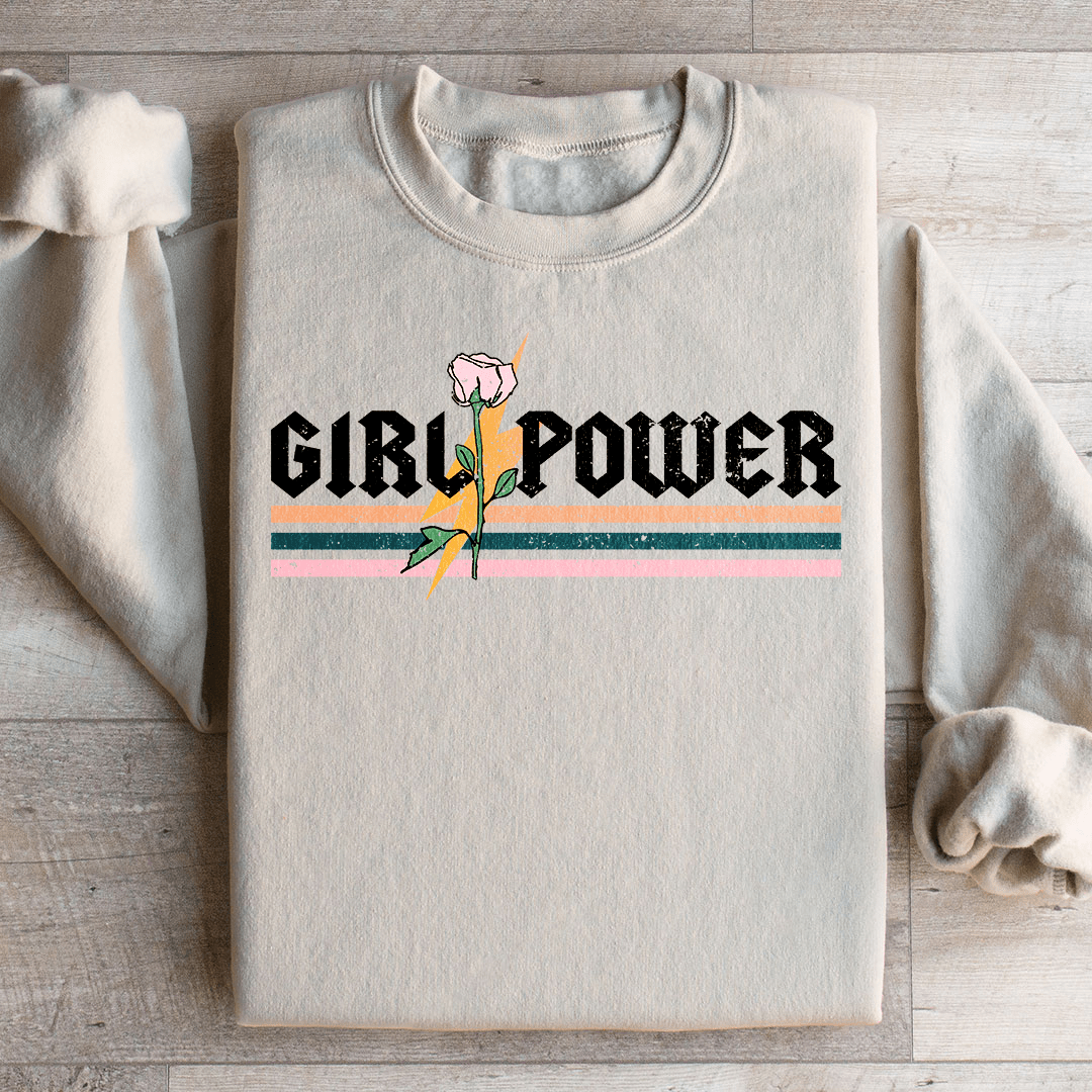 Girl Power Rose hoodie featuring a unique artistic design, made from soft cotton/poly fleece blend, perfect for comfort and style.