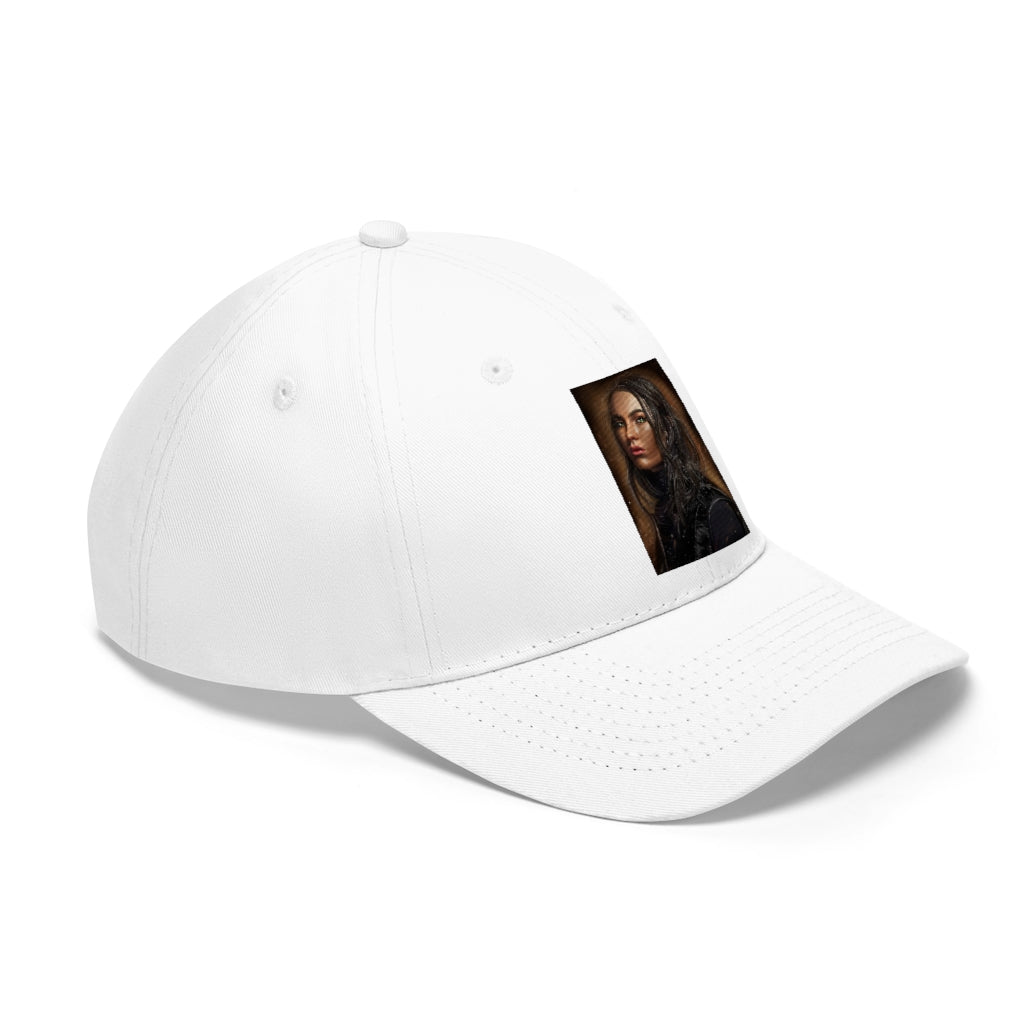 Girl Unisex Twill Hat in cotton twill fabric, featuring a classic 6-panel design and adjustable Velcro closure.