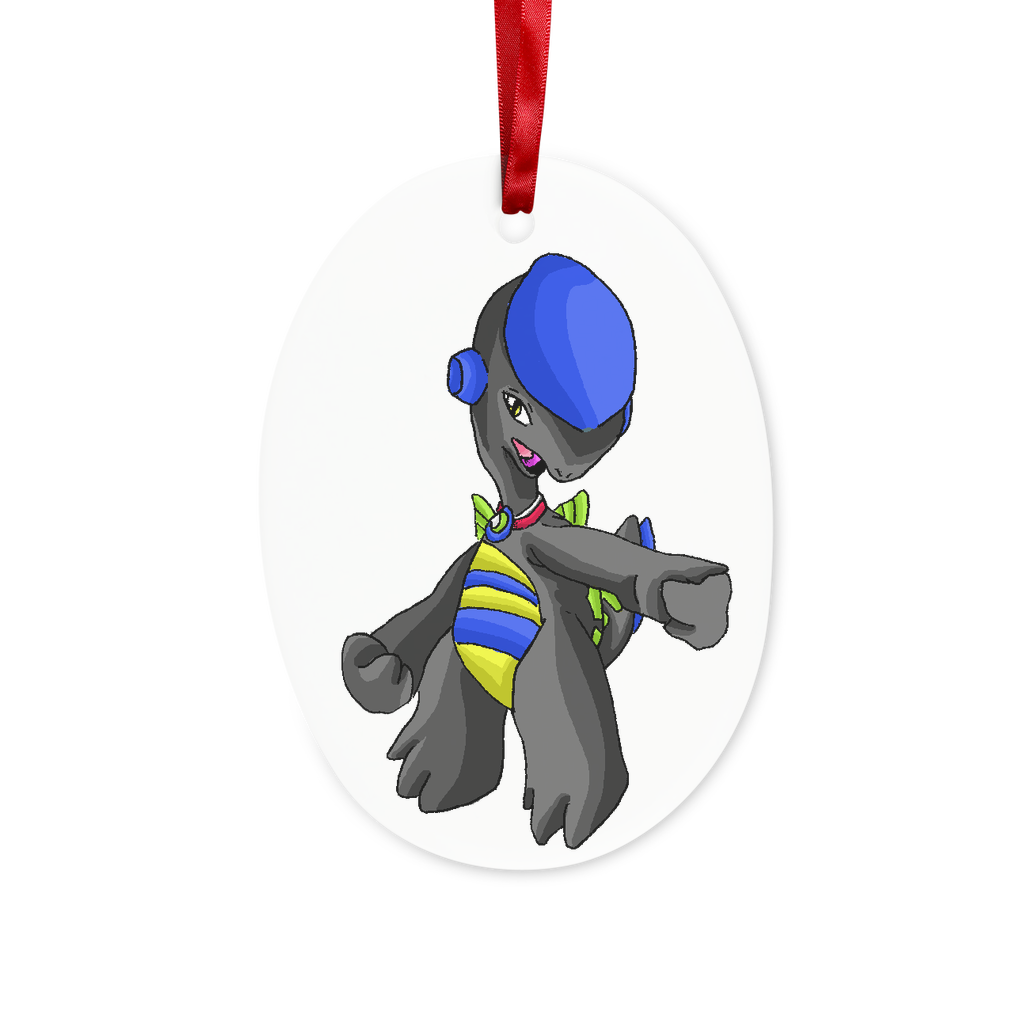 Glissgliss Ceramic Hanging Ornament with red ribbon and gold string, beautifully crafted for Christmas decoration.