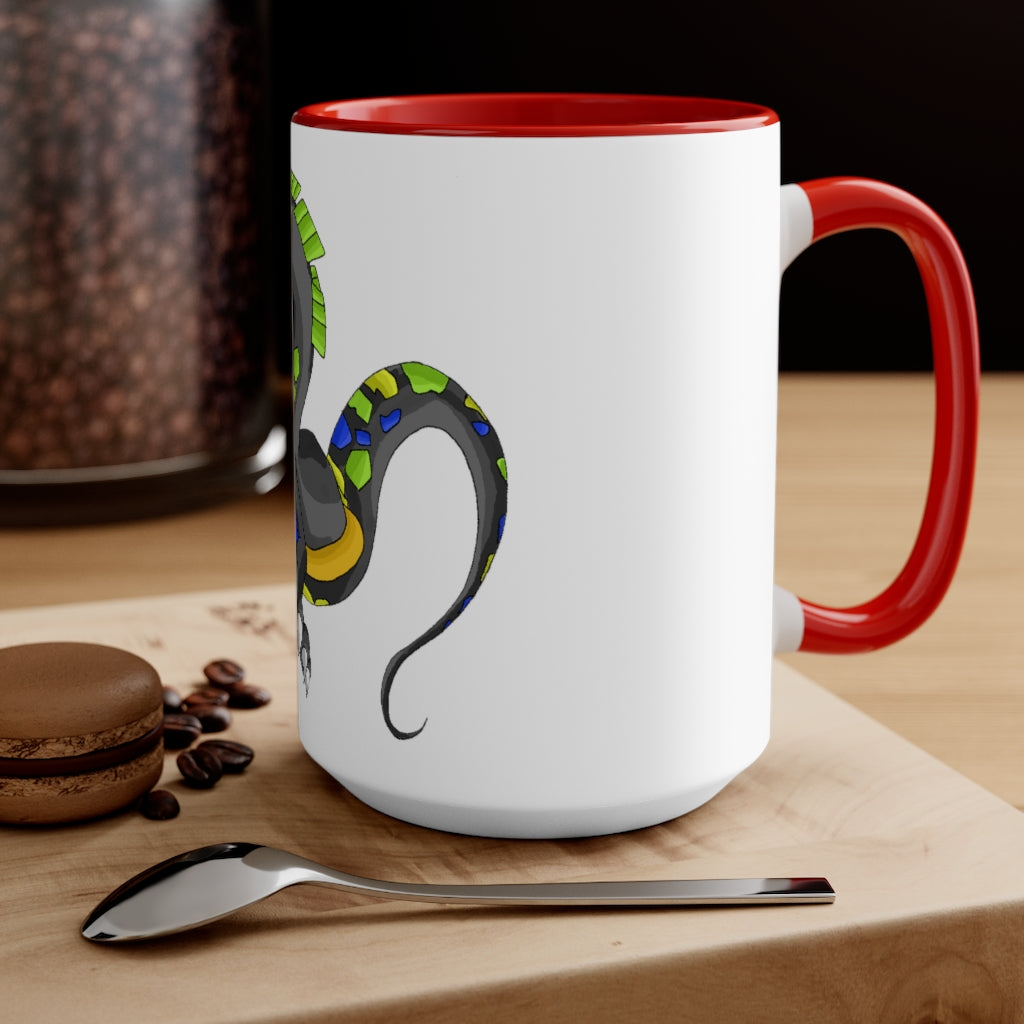 Glisstron Accent Mug showcasing a two-tone design with a white exterior and colored interior, available in red, pink, and black options.