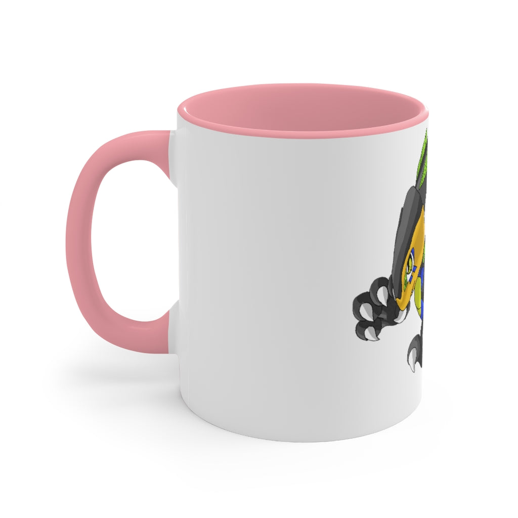 Glisstron Accent Mug showcasing a two-tone design with a white exterior and colored interior, available in red, pink, and black options.