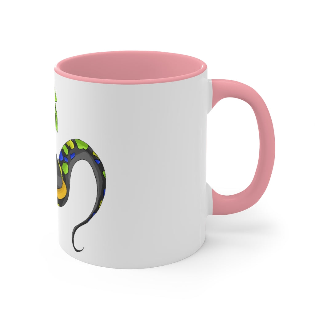 Glisstron Accent Mug showcasing a two-tone design with a white exterior and colored interior, available in red, pink, and black options.