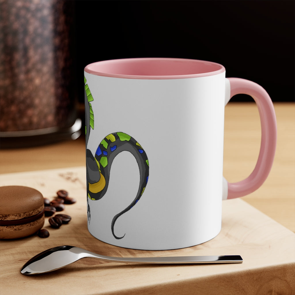 Glisstron Accent Mug showcasing a two-tone design with a white exterior and colored interior, available in red, pink, and black options.