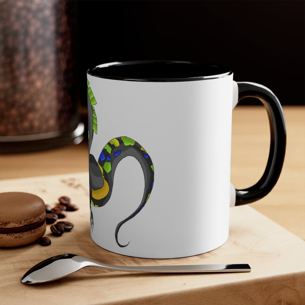 Glisstron Accent Mug showcasing a two-tone design with a white exterior and colored interior, available in red, pink, and black options.