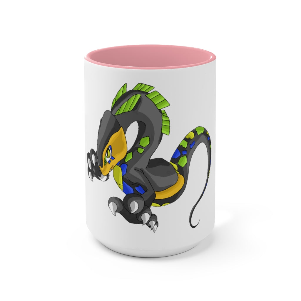 Glisstron Accent Mug showcasing a two-tone design with a white exterior and colored interior, available in red, pink, and black options.