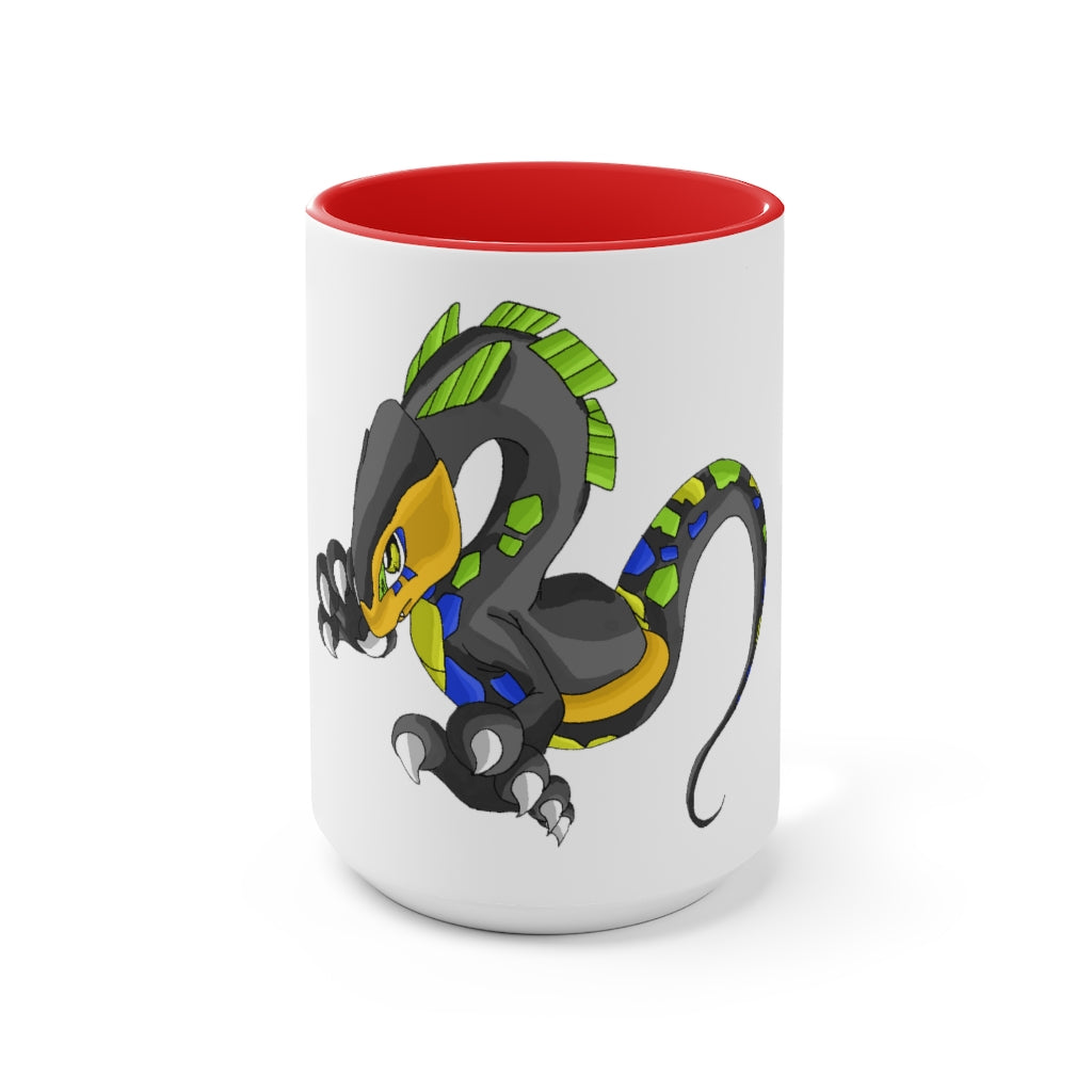 Glisstron Accent Mug showcasing a two-tone design with a white exterior and colored interior, available in red, pink, and black options.