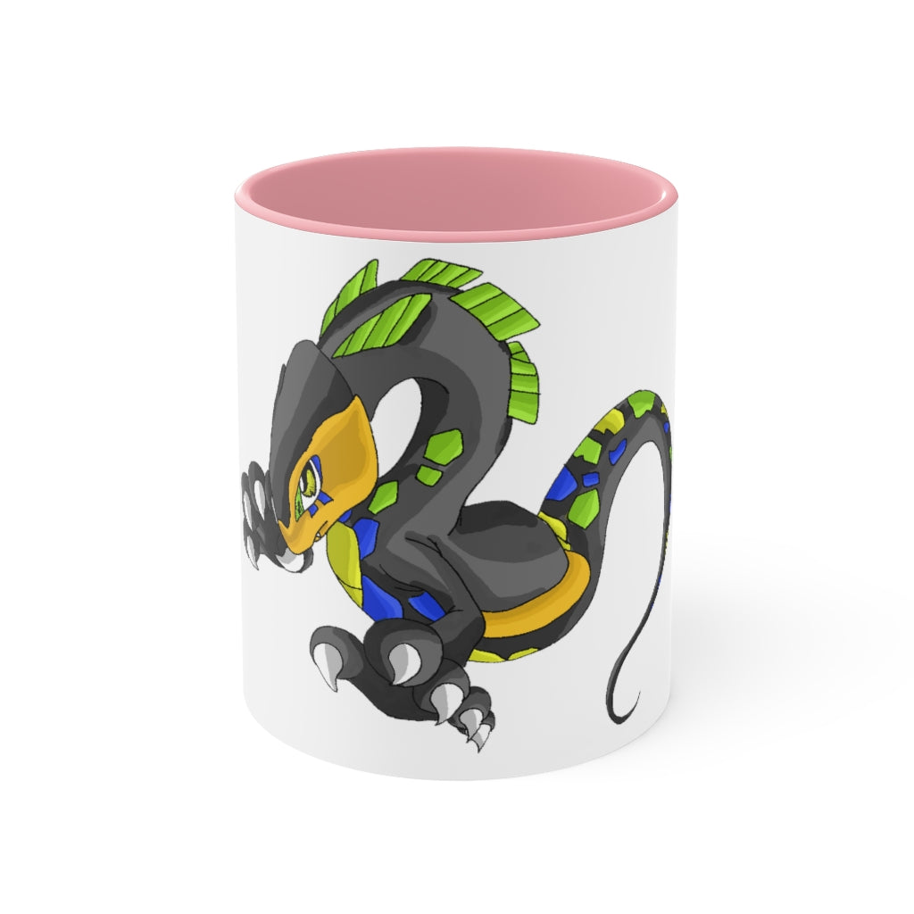 Glisstron Accent Mug showcasing a two-tone design with a white exterior and colored interior, available in red, pink, and black options.