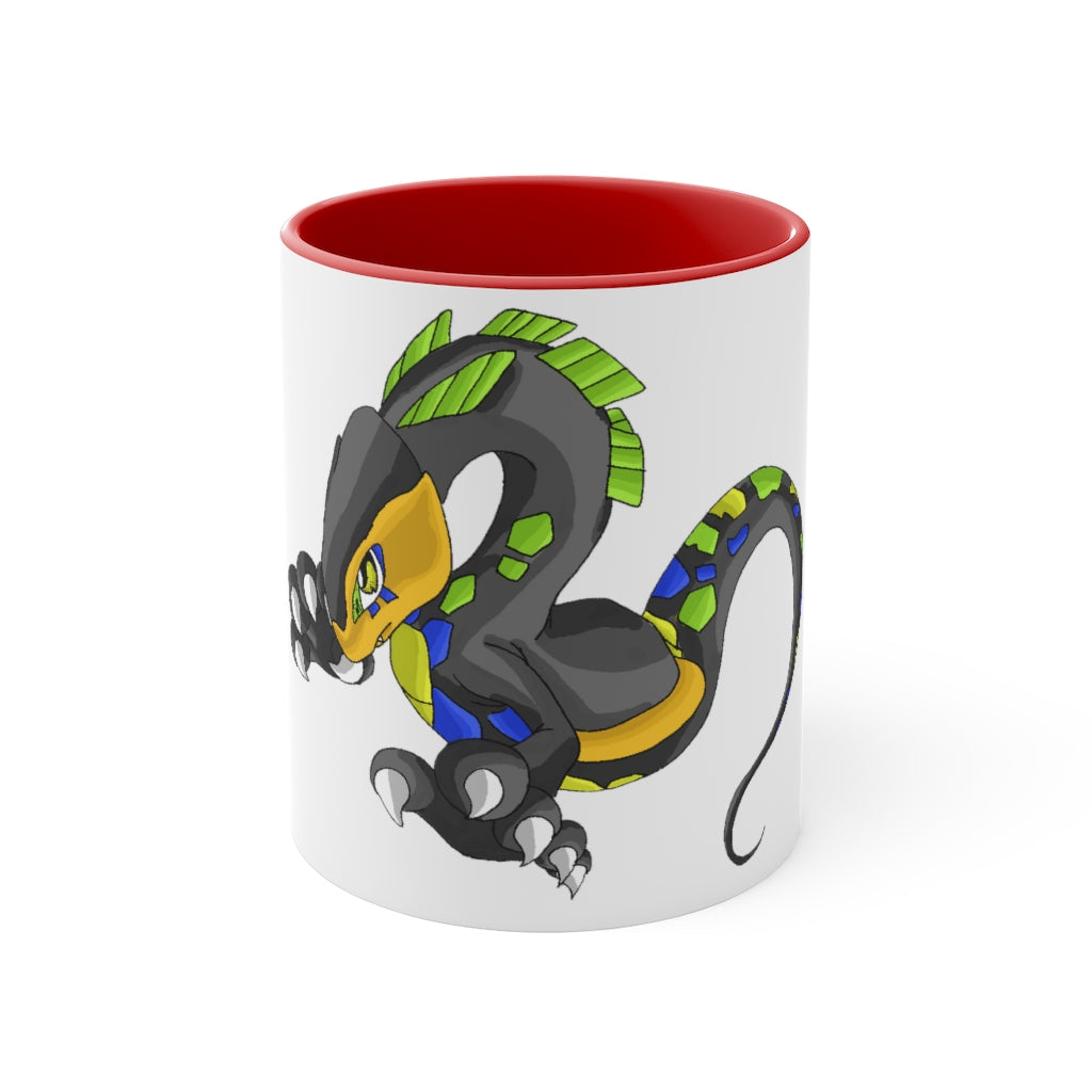 Glisstron Accent Mug showcasing a two-tone design with a white exterior and colored interior, available in red, pink, and black options.