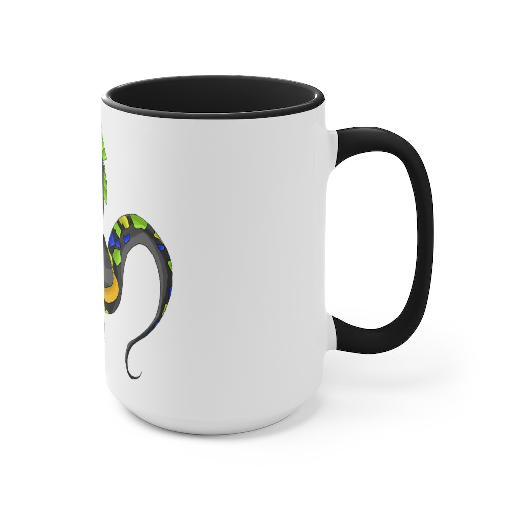 Glisstron Accent Mug showcasing a two-tone design with a white exterior and colored interior, available in red, pink, and black options.