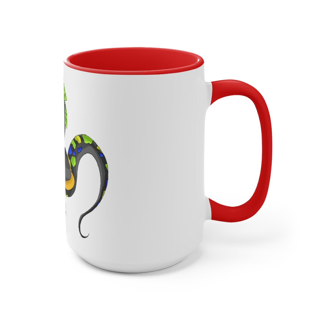Glisstron Accent Mug showcasing a two-tone design with a white exterior and colored interior, available in red, pink, and black options.