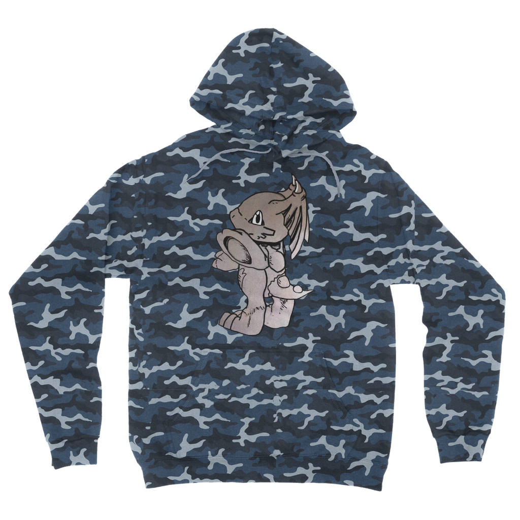 Glucose Camouflage Adult Hoodie featuring a trendy camo design, kangaroo pouch pocket, and double fabric hood.