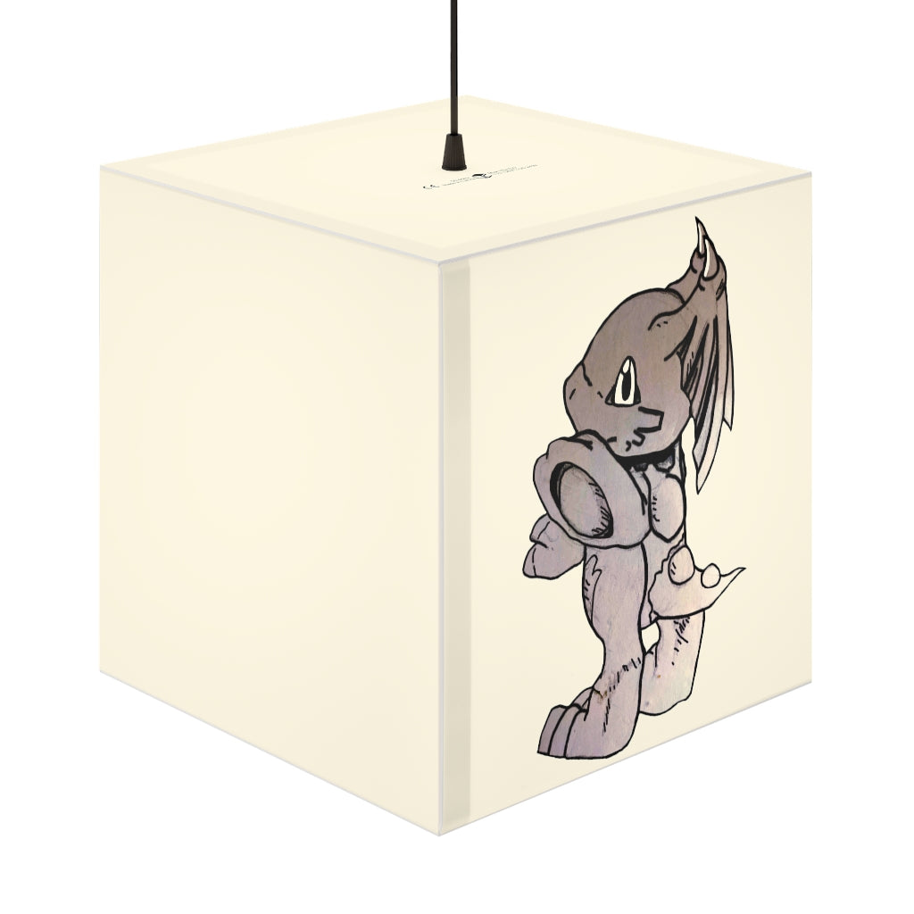 A stylish Glucose Personalized Lamp in a cube shape, showcasing its unique design and soft glow, perfect for home or shop decor.