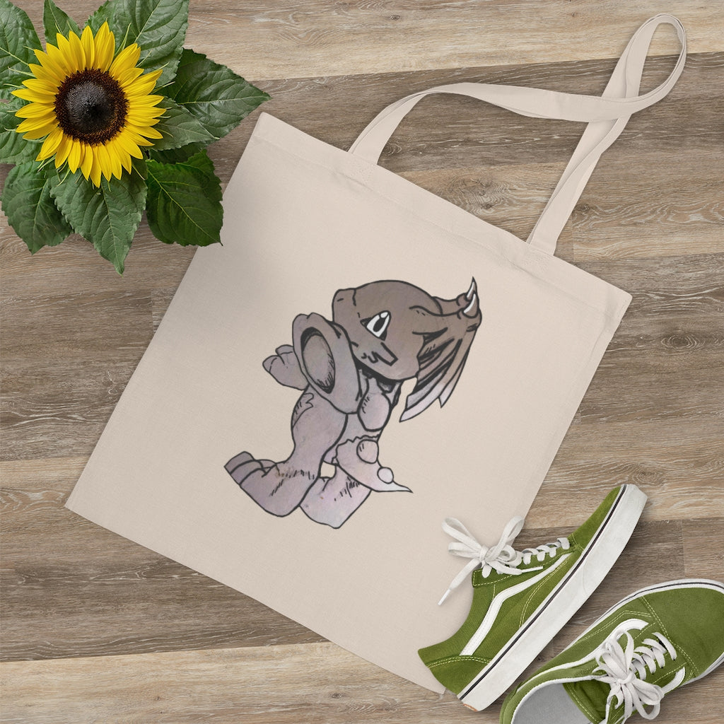 A colorful Glucose Tote Bag made of 100% cotton with long handles and cross stitching for added stability.