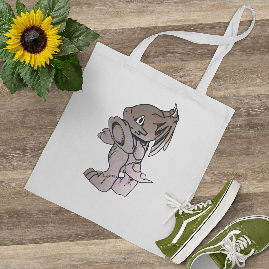 A colorful Glucose Tote Bag made of 100% cotton with long handles and cross stitching for added stability.