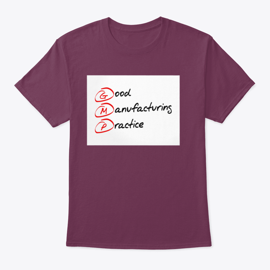 Gmp Good Manufacturing Practice system overview with cotton fabric samples and quality assurance elements.