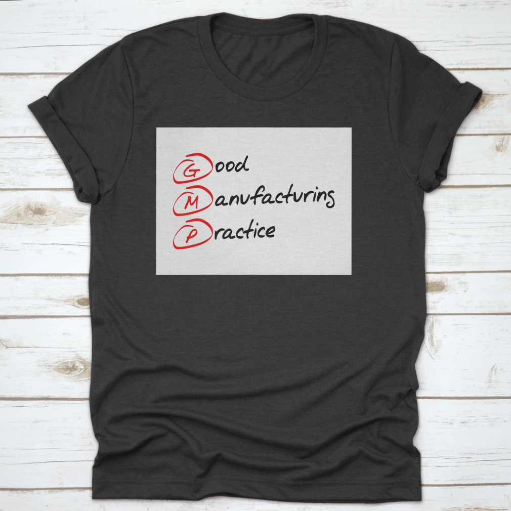 Gmp Good Manufacturing Practice system overview with cotton fabric samples and quality assurance elements.