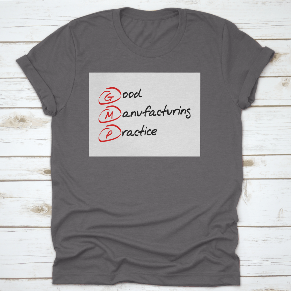 Gmp Good Manufacturing Practice system overview with cotton fabric samples and quality assurance elements.