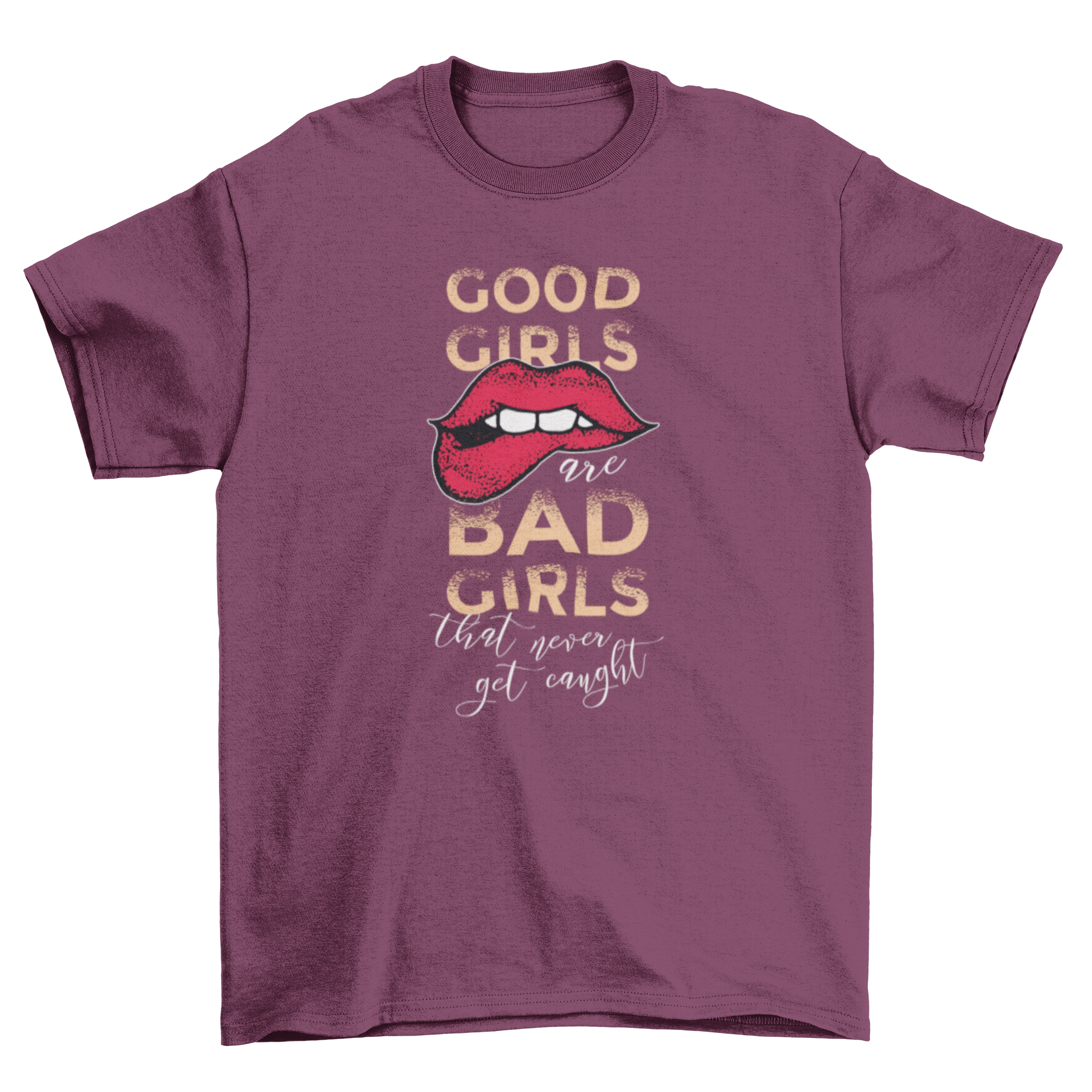 Good Girls Bad Girls Lettering T-shirt featuring bold text design in a stylish fit.