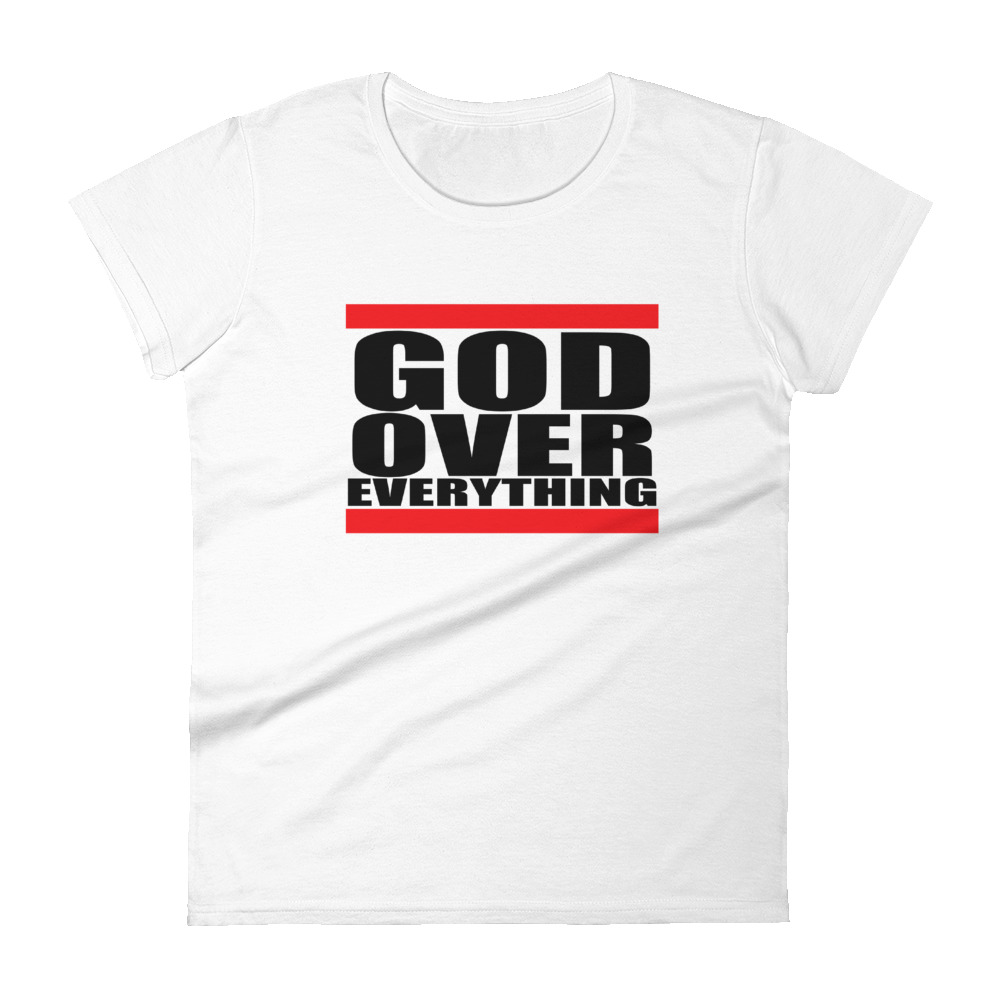God Over Everything Unisex Shirt in various sizes, showcasing its classic fit and soft cotton material.
