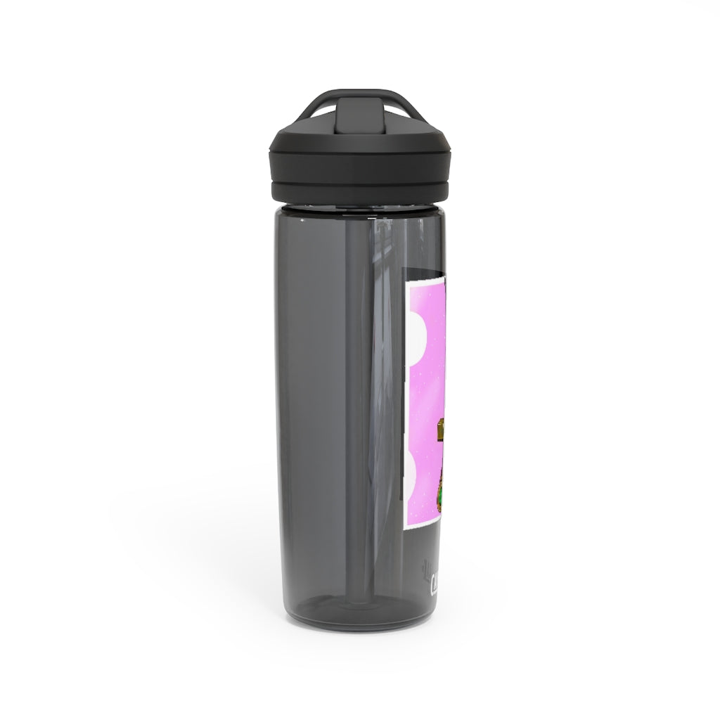 Gold Sword CamelBak Eddy® Water Bottle in 20oz and 25oz sizes, showcasing its robust design and easy-carry handle.