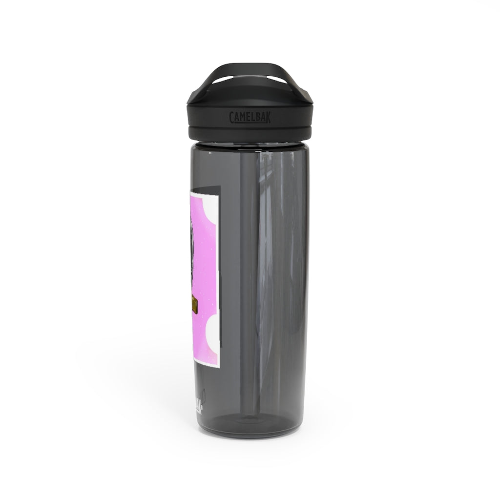 Gold Sword CamelBak Eddy® Water Bottle in 20oz and 25oz sizes, showcasing its robust design and easy-carry handle.