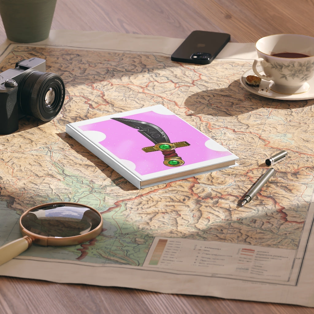 Gold Sword Hardcover Journal with a vibrant wraparound design, featuring a durable hard cover and A5 size.