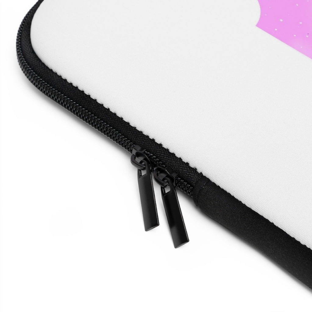 Gold Sword Laptop Sleeve featuring a customizable front design and solid black back, made from smooth neoprene material.