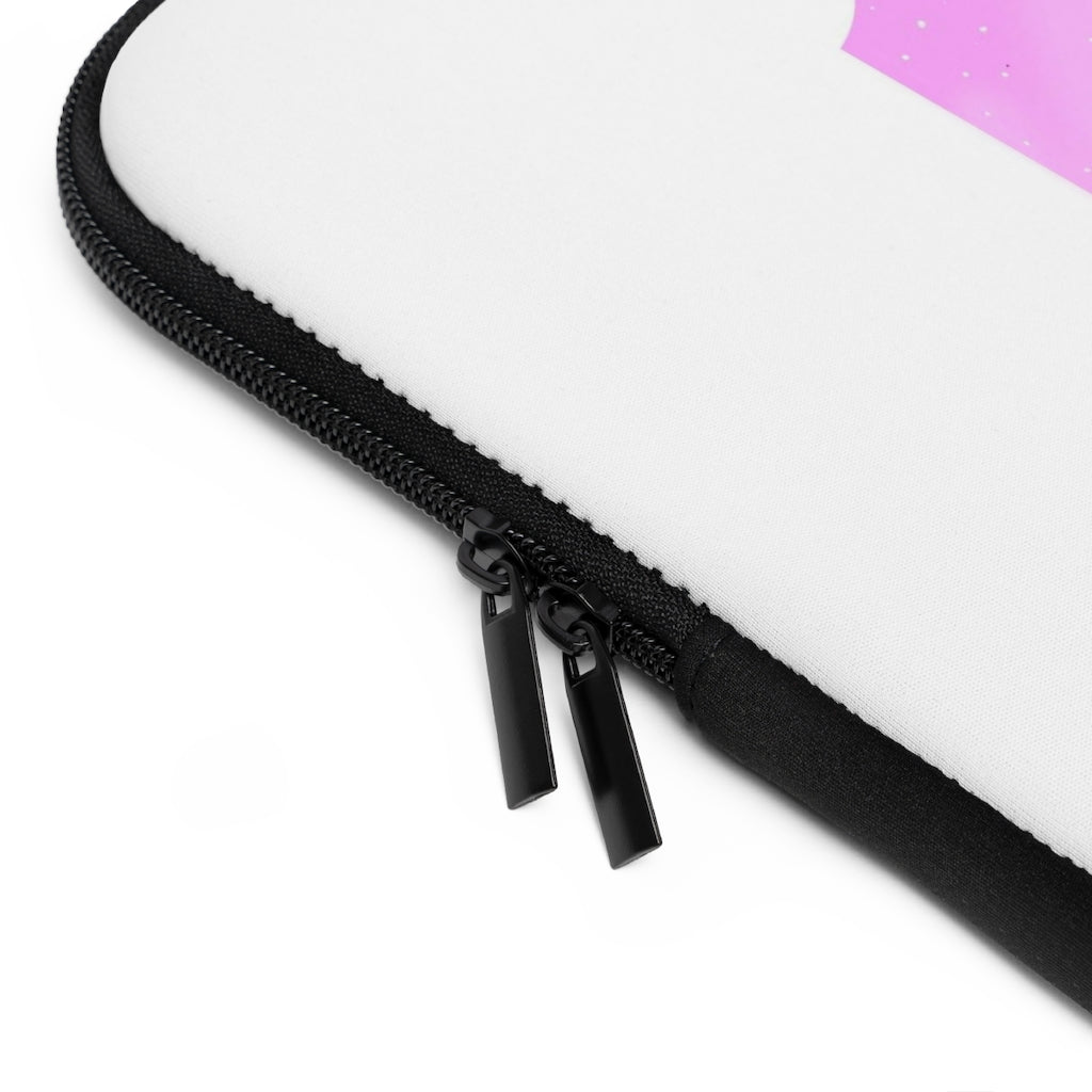 Gold Sword Laptop Sleeve featuring a customizable front design and solid black back, made from smooth neoprene material.
