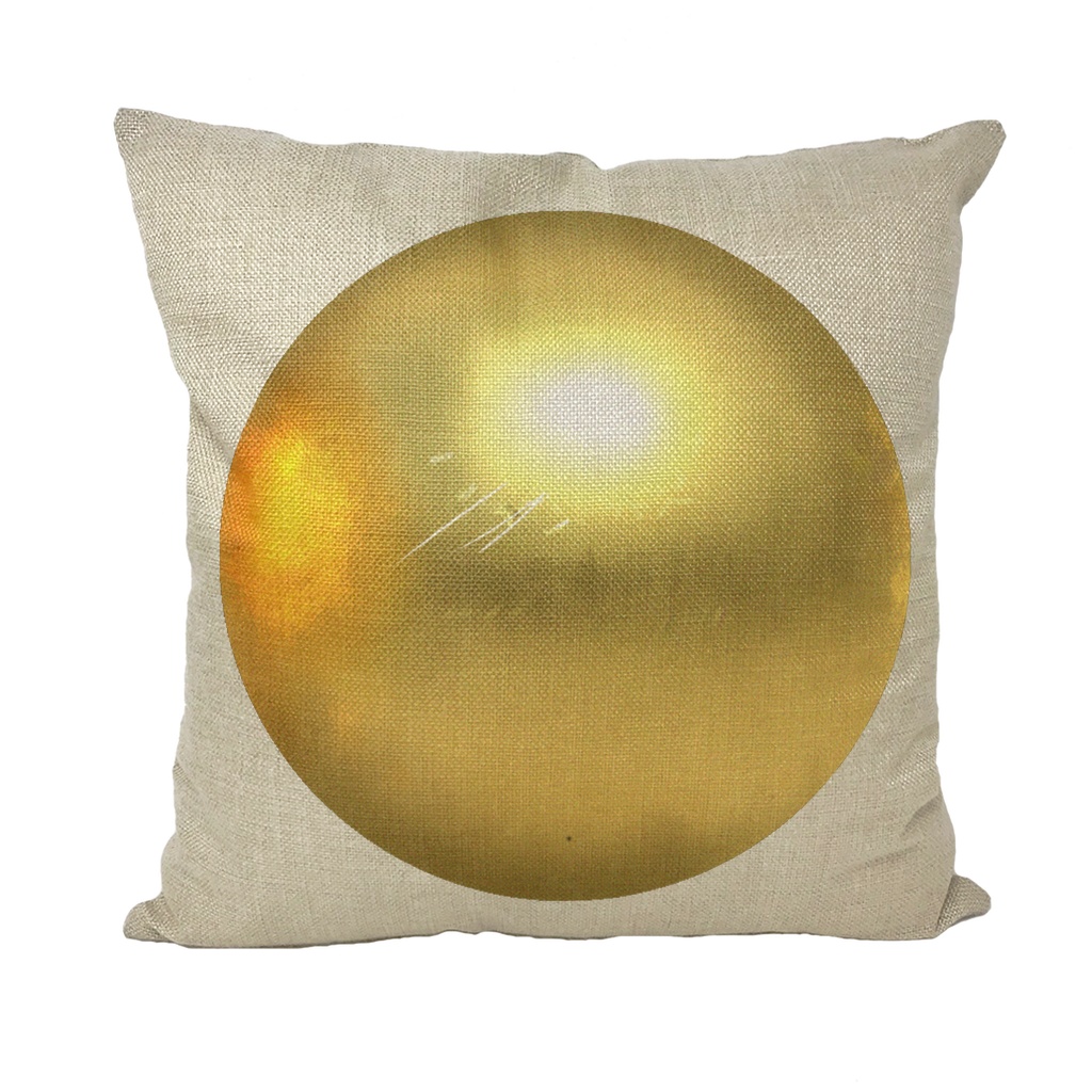 Elegant gold throw pillows in various styles, showcasing linen, canvas, and suede textures, perfect for home decor.