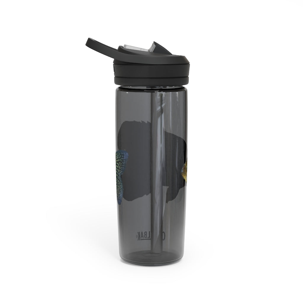 Golden Fish CamelBak Eddy® Water Bottle in vibrant color, showcasing its robust design and spill-proof biting valve.