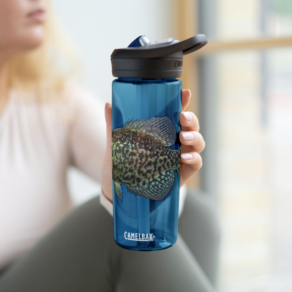 Golden Fish CamelBak Eddy® Water Bottle in vibrant color, showcasing its robust design and spill-proof biting valve.