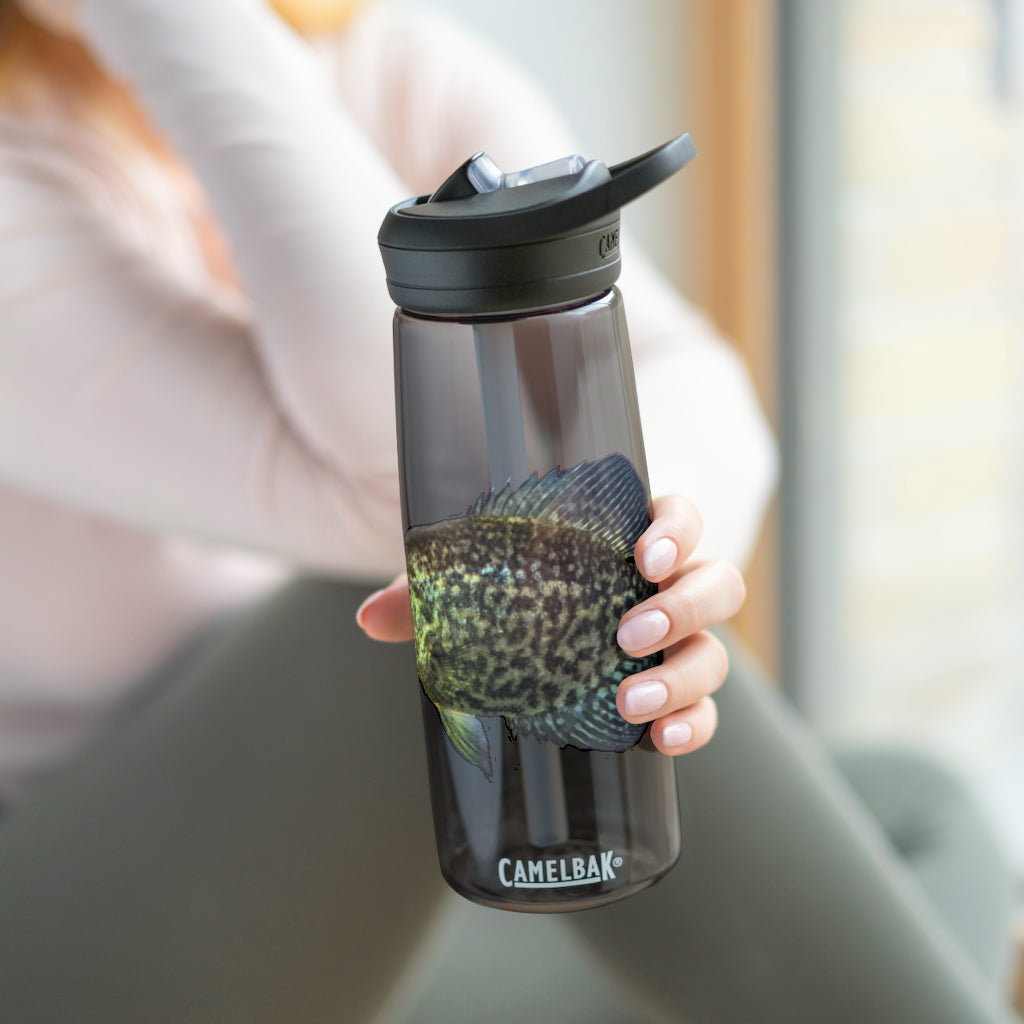 Golden Fish CamelBak Eddy® Water Bottle in vibrant color, showcasing its robust design and spill-proof biting valve.