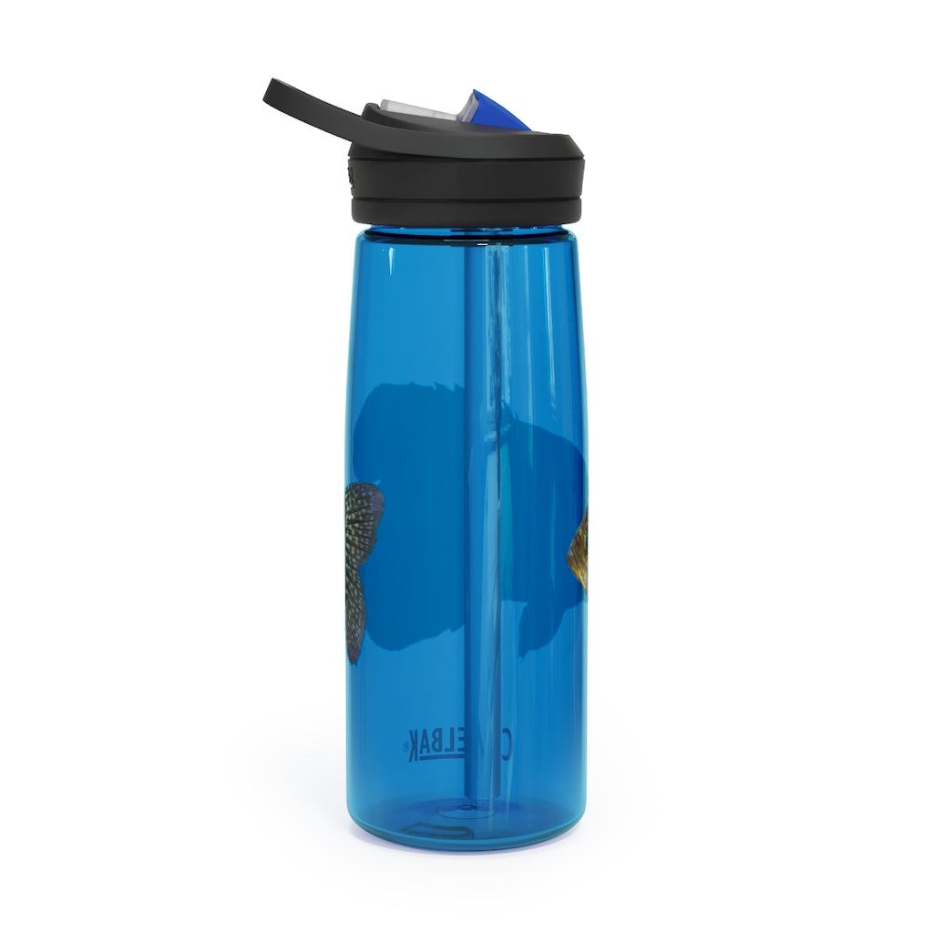 Golden Fish CamelBak Eddy® Water Bottle in vibrant color, showcasing its robust design and spill-proof biting valve.
