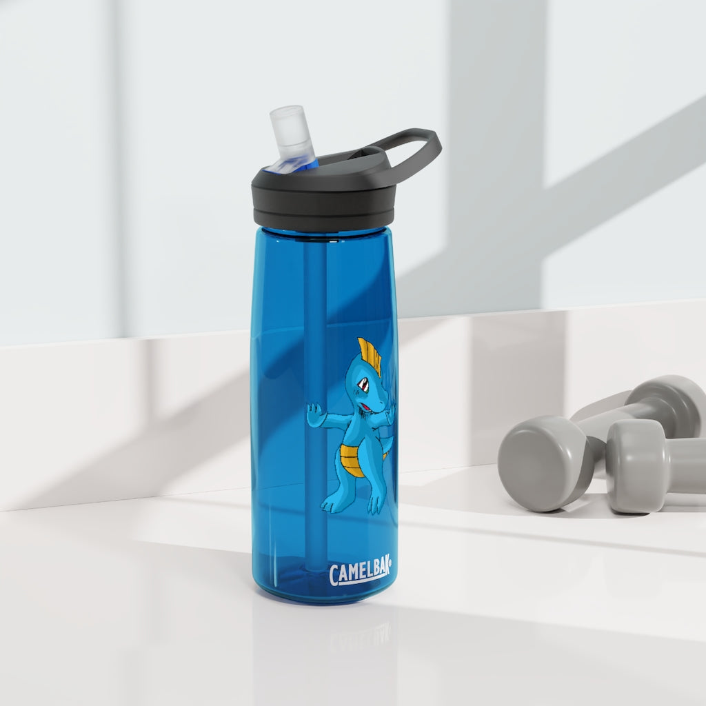 Goldi CamelBak Eddy® Water Bottle in 20oz and 25oz sizes, showcasing its robust Tritan™ material and spill-proof design.