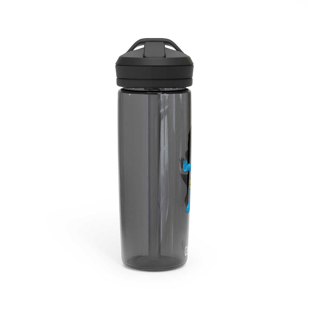 Goldi CamelBak Eddy® Water Bottle in 20oz and 25oz sizes, showcasing its robust Tritan™ material and spill-proof design.