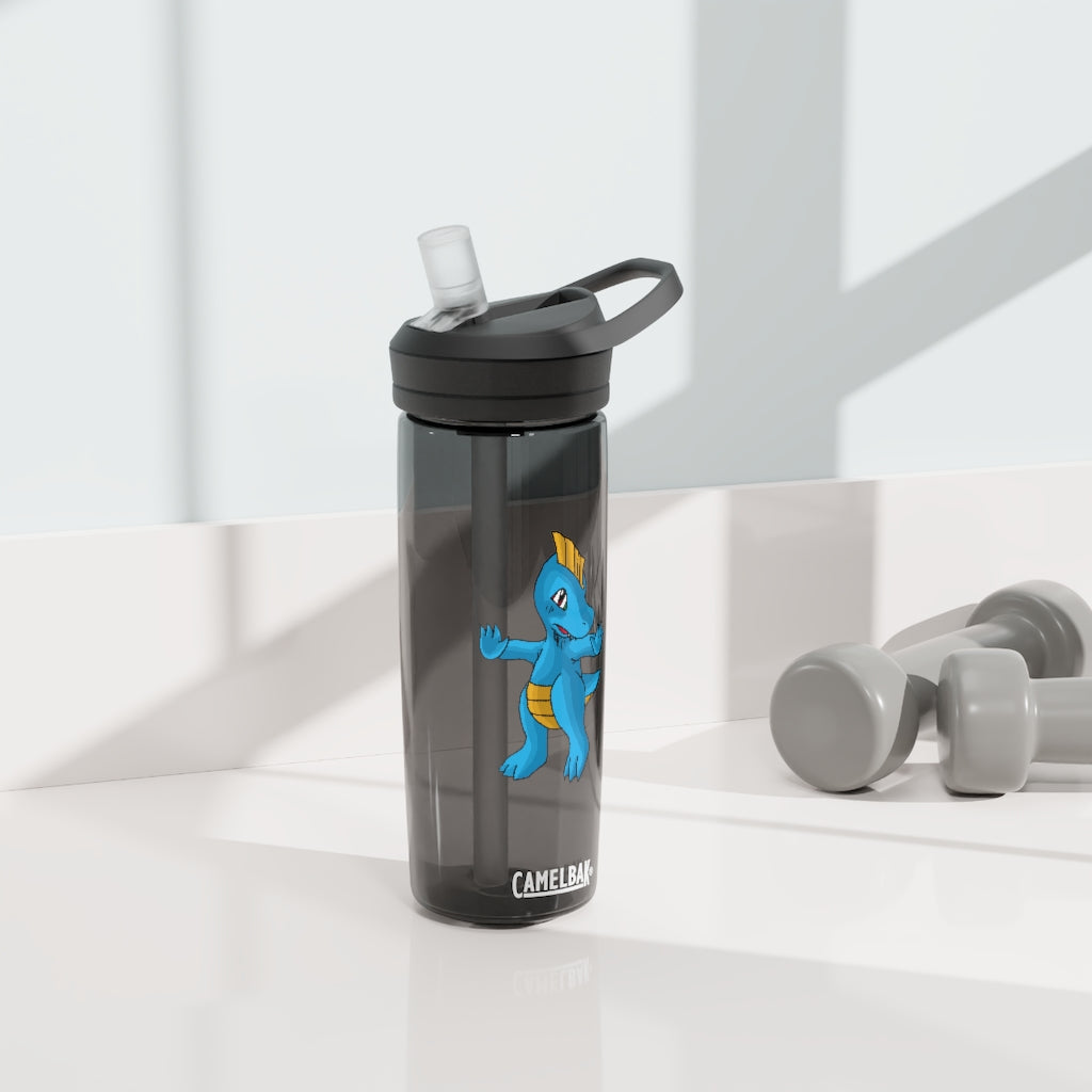 Goldi CamelBak Eddy® Water Bottle in 20oz and 25oz sizes, showcasing its robust Tritan™ material and spill-proof design.