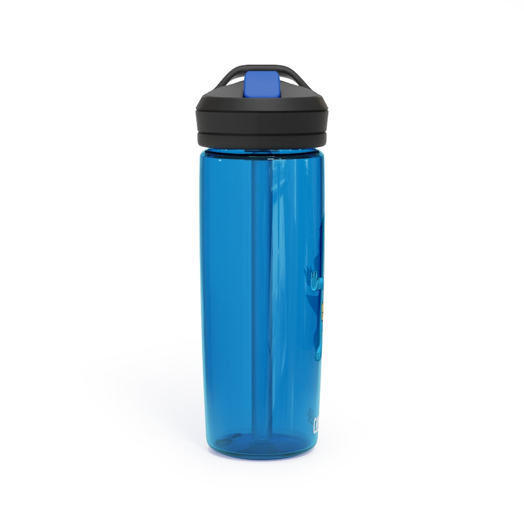 Goldi CamelBak Eddy® Water Bottle in 20oz and 25oz sizes, showcasing its robust Tritan™ material and spill-proof design.