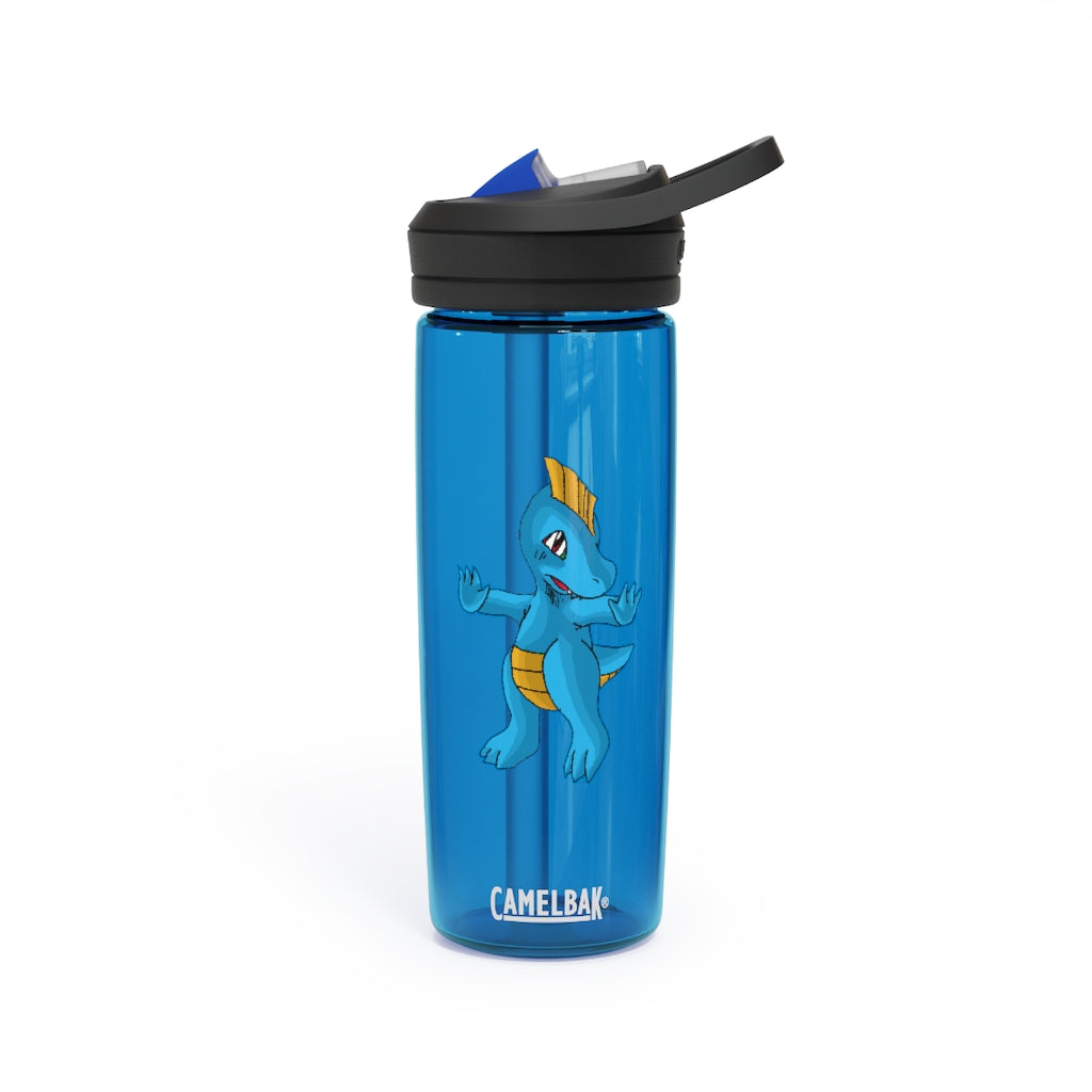 Goldi CamelBak Eddy® Water Bottle in 20oz and 25oz sizes, showcasing its robust Tritan™ material and spill-proof design.