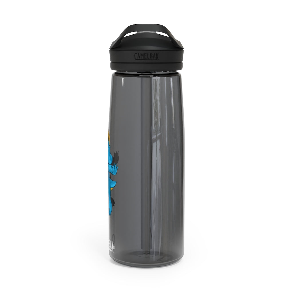 Goldi CamelBak Eddy® Water Bottle in 20oz and 25oz sizes, showcasing its robust Tritan™ material and spill-proof design.