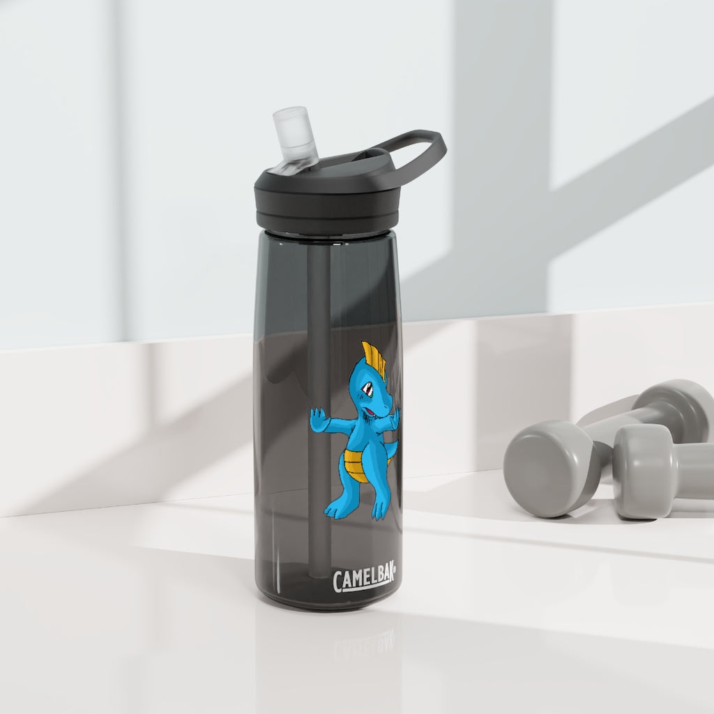 Goldi CamelBak Eddy® Water Bottle in 20oz and 25oz sizes, showcasing its robust Tritan™ material and spill-proof design.