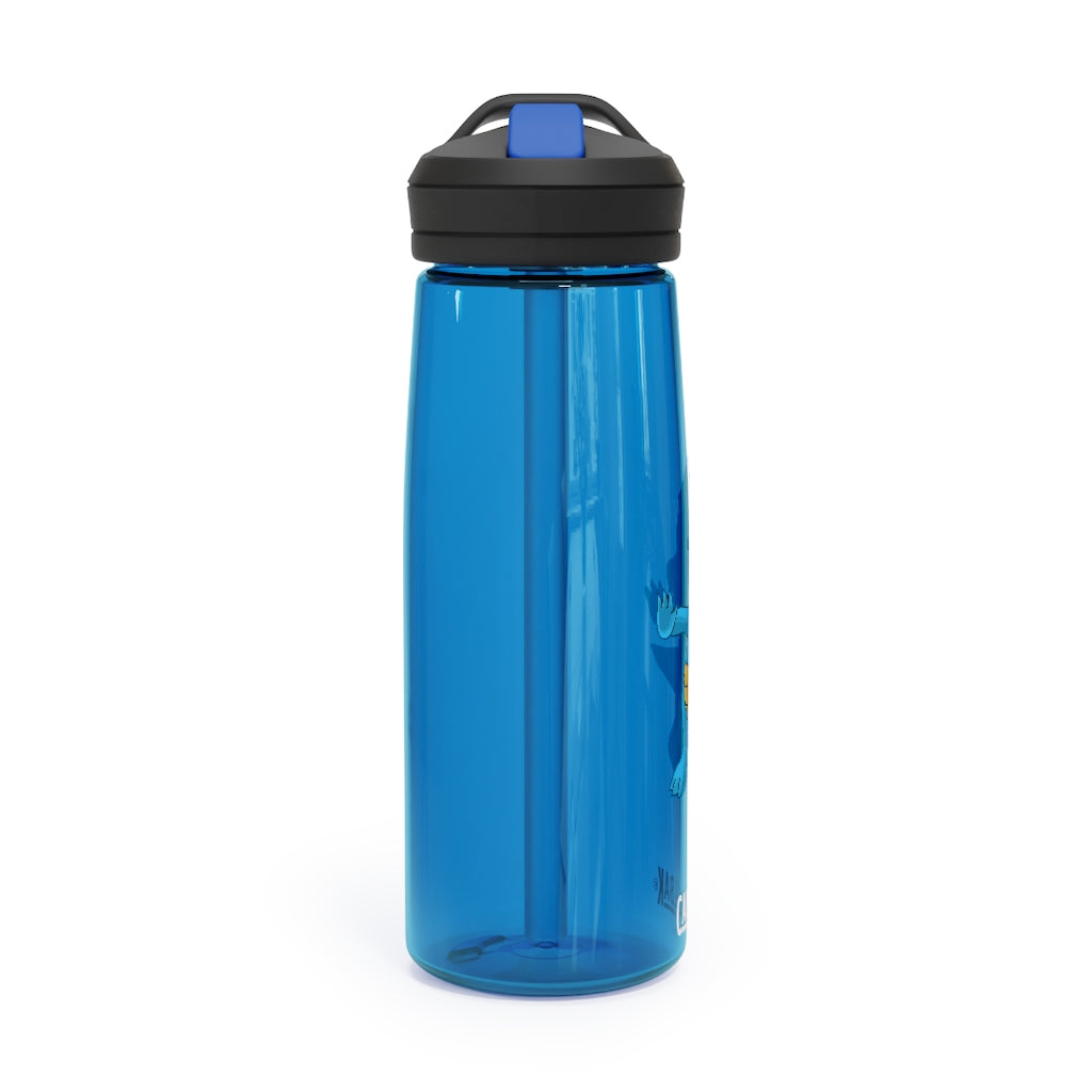 Goldi CamelBak Eddy® Water Bottle in 20oz and 25oz sizes, showcasing its robust Tritan™ material and spill-proof design.