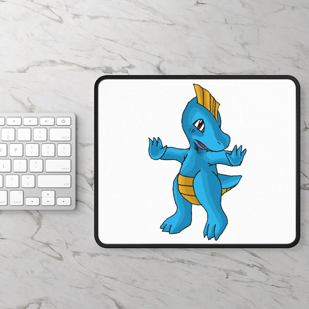 Goldi Gaming Mouse Pad featuring vibrant custom designs and stitched edges, measuring 9x7 inches.