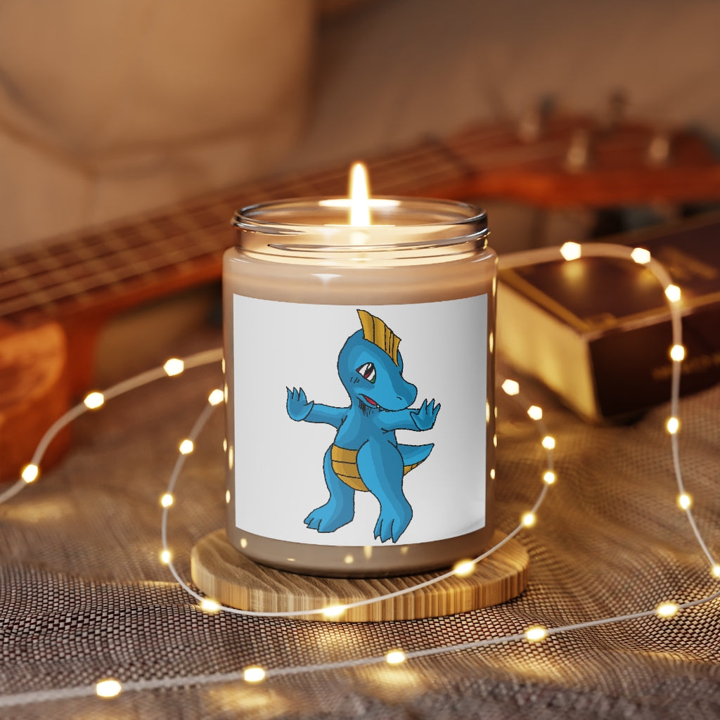 Goldi Scented Candle in a glass container, featuring a warm Cinnamon Stick or sweet Vanilla fragrance, hand-poured from vegan soy coconut wax.