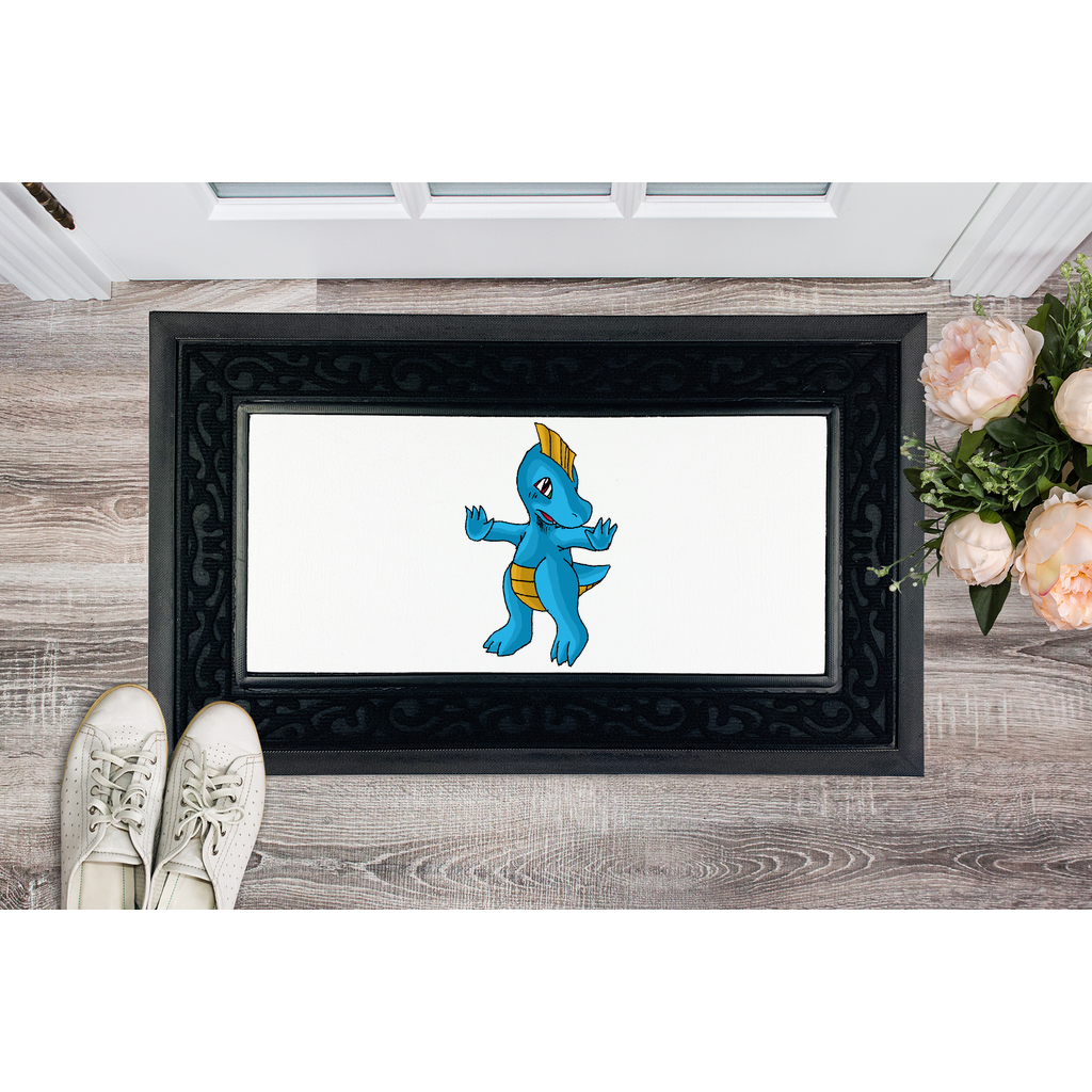 Goldi Sublimation Heavy Duty Door Mat with a removable fabric center and non-slip rubber base, featuring a classy brush border.