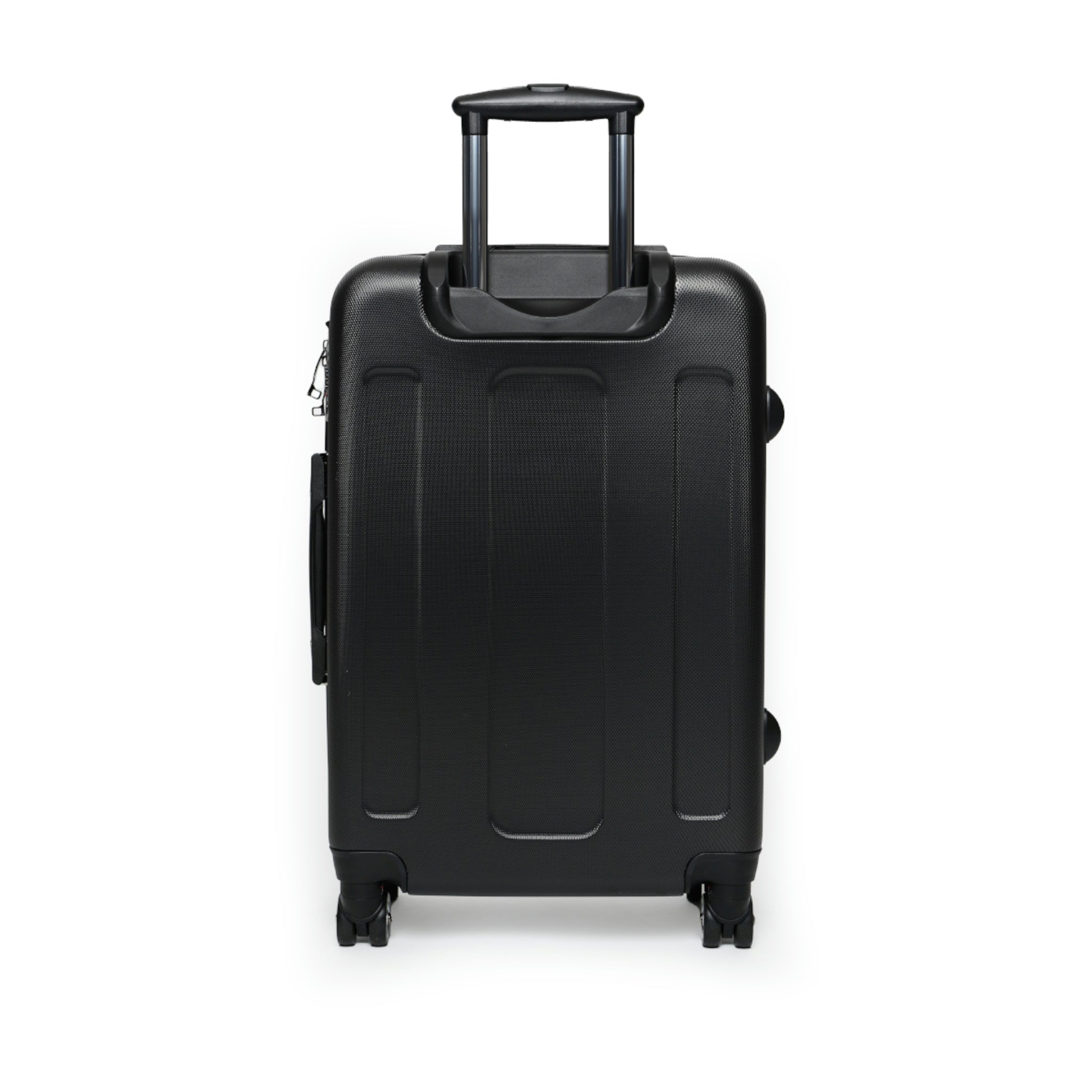 Goldile Cabin Suitcase featuring a personalized design, lightweight polycarbonate front, and ABS back, with adjustable handle and 360° swivel wheels.
